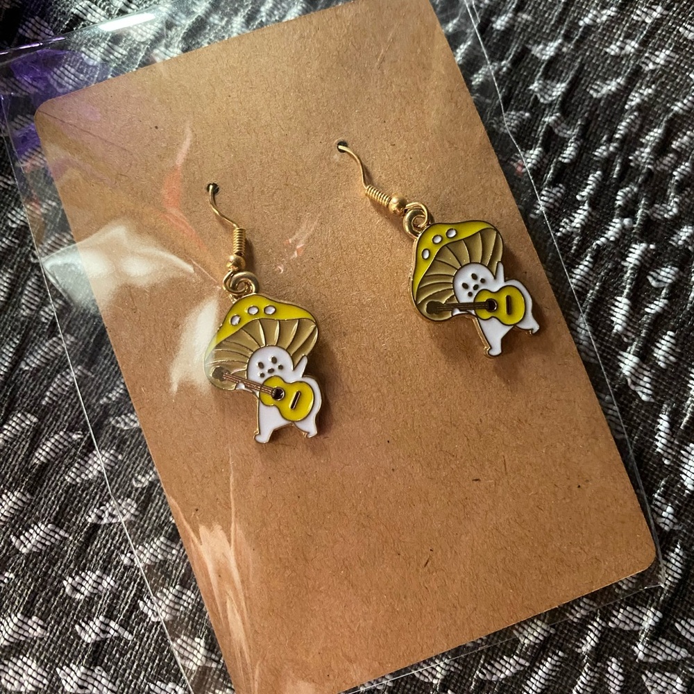 “Mushrooms Are My Jam” Dangle Earrings